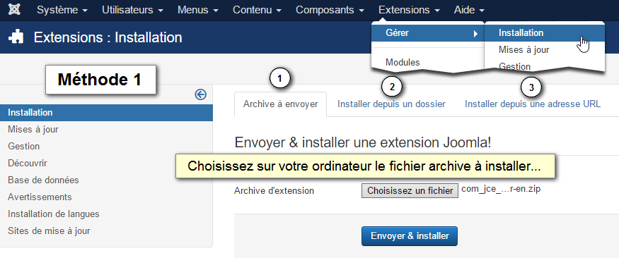 Installateur Joomla - Méthode 1