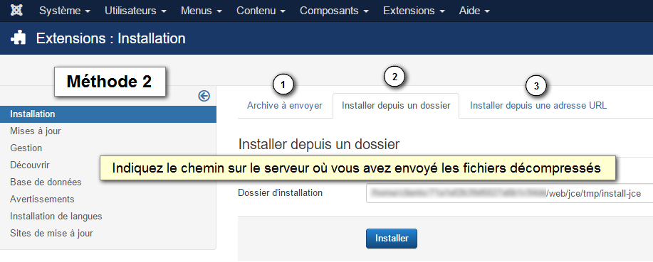 Installateur Joomla - Méthode 2